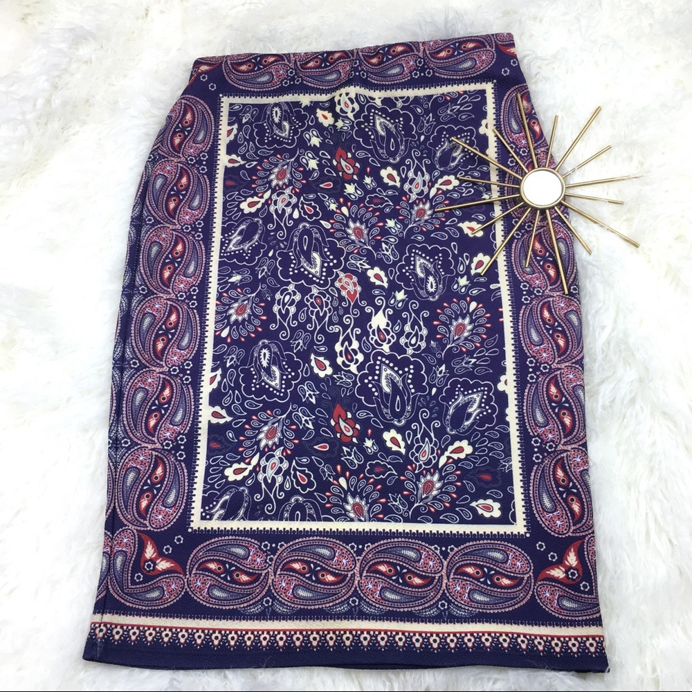 Paisley Bodycon Skirt